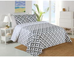 My House Fehér-szürke steppelt ágytakaró és párnahuzat szett 220x240 cm Casilla - My House
