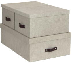 Bigso Inge 3 db-os bézs tárolódoboz szett - Bigso Box of Sweden