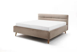 meise.möbel Bézs kárpitozott ágyneműtartós franciaágy ágyráccsal 180x200 cm Lotte - Meise Möbel