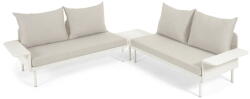 Kave Home Zaltana fehér alumínium kerti sarokkanapé asztallal - Kave Home