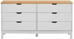 Støraa Fehér borovi fenyő alacsony komód 150x75 cm Post - Støraa