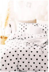 Mila Home Fehér egyszemélyes hosszabbított háromrészes renforcé pamut ágyneműhuzat lepedővel 160x220 cm Mini Hearts - Mila Home