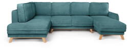 Bonami Selection Türkiz kordbársony kinyitható sarokkanapé (bal oldali-U alakú) Tori - Bonami Selection