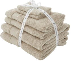 Catherine Lansfield Bézs frottír pamut törölköző és fürdőlepedő készlet 6 db-os Anti-Bacterial - Catherine Lansfield
