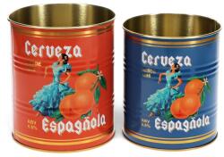 Rex London Dekoratív ón tárolódoboz szett 2 db-os ø 11x13 cm Cerveza Española - Rex London