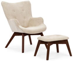 Ropez Bézs kordbársony fotel lábtartóval Niko - Ropez - bonami - 183 592 Ft