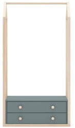 Marckeric Szürkészöld nyitott gyerek ruhásszekrény 80x170x40 cm Esteban - Marckeric