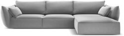 Mazzini Sofas Világosszürke bársony sarokkanapé (jobb oldali-heverő résszel) Vanda - Mazzini Sofas - bonami - 747 142 Ft