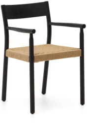 Kave Home Fekete-natúr színű tölgyfa étkezőszék Yalia - Kave Home