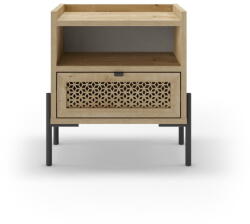 Marckeric Natúr színű éjjeliszekrény tölgyfa dekorral Inca - Marckeric