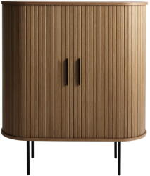 Unique Furniture Barna bortartó szekrény tolóajtóval, tölgyfa dekorral 100x118x40 cm Nola - Unique Furniture