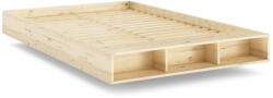 Karup Design Natúr színű borovi fenyő franciaágy ágyráccsal 160x200 cm Merge - Karup Design
