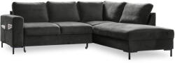 Miuform Sötétszürke bársony kinyitható sarokkanapé (jobb oldali) Lofty Lilly - Miuform