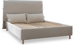 Miuform Bézs kárpitozott franciaágy ágyráccsal 160x200 cm Sleepy Luna - Miuform