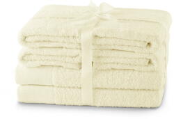 Restilo Krémszínű frottír pamut törölköző és fürdőlepedő készlet 6 db-os Amari - Restilo
