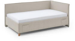 meise.möbel Bézs kárpitozott ágyneműtartós sarok gyerekágy ágyráccsal 120x200 cm Fun - Meise Möbel