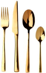 Premier Housewares Aranyszínű rozsdamentes acél evőeszköz készlet 16 db-os Avie - Premier Housewares - bonami - 22 130 Ft