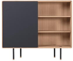 GAZZDA Fekete-natúr színű tölgyfa alacsony komód 118x100 cm Fina - Gazzda