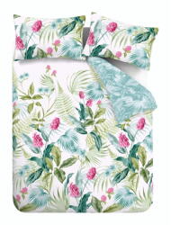 Catherine Lansfield Zöld-kék egyszemélyes ágyneműhuzat 135x200 cm Aruba Tropical Floral - Catherine Lansfield