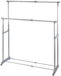 Wenko Szürke fém teleszkópos-gurulós ruhatartó állvány Twin - Wenko