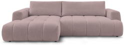 Bobochic Paris Rózsaszín kinyitható-tárolóhelyes sarokkanapé (bal oldali-heverő résszel) Fuji - Bobochic Paris