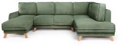 Bonami Selection Világoszöld kordbársony kinyitható sarokkanapé (jobb oldali-U alakú) Tori - Bonami Selection