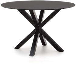 Kave Home Fekete kerek étkezőasztal üveg asztallappal ø 120 cm Argo - Kave Home
