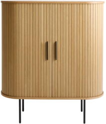 Unique Furniture Natúr színű bortartó szekrény tolóajtóval, tölgyfa dekorral 100x118x40 cm Nola - Unique Furniture