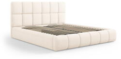 Micadoni Krémszínű kárpitozott ágyneműtartós franciaágy ágyráccsal 200x200 cm Bellis - Micadoni Home