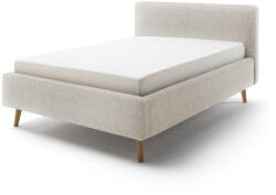 meise.möbel Bézs kárpitozott ágyneműtartós franciaágy ágyráccsal 140x200 cm Mattis - Meise Möbel