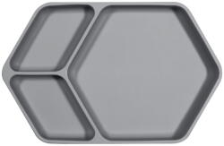 Kindsgut Szürke szilikon gyerek tányér 16x25 cm - Kindsgut