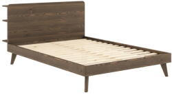 Karup Design Barna borovi fenyő franciaágy ágyráccsal 140x200 cm Retreat - Karup Design