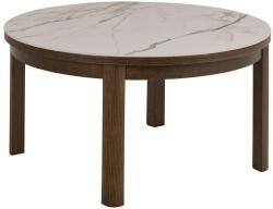 Actona Bézs-sötétbarna kerek dohányzóasztal kerámia asztallappal ø 90 cm Southampton - Actona