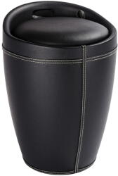 Wenko Linen Look fekete szennyestartó kosár és ülőke egyben, 20 l - Wenko