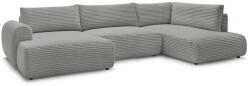 Bobochic Paris Sötétszürke kordbársony kinyitható-tárolóhelyes sarokkanapé (jobb oldali-U alakú) Lucien - Bobochic Paris