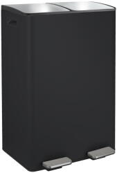 spirella Matt fekete acél szelektív pedálos szemetes 2x30 l Aliya - Spirella