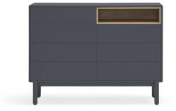 Teulat Sötétszürke alacsony komód 120x90 cm Corvo - Teulat