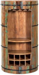 Interia Home & Living Natúr színű újrahasznosított fa bortartó szekrény, palackok száma 8, 60x115 cm Kaveri - Interia Home & Living