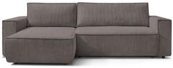 Bobochic Paris Szürkésbarna kordbársony kinyitható-tárolóhelyes sarokkanapé Nihad - Bobochic Paris