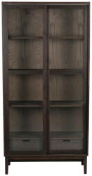 Rowico Barna tálalószekrény tolóajtóval, tölgyfa dekorral 100x203 cm Hazelton - Rowico