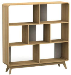 Støraa Natúr színű könyvespolc tölgyfa dekorral 122x126 cm Caitlin - Støraa