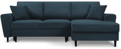 Cosmopolitan Design Sötétkék kordbársony kinyitható tárolóhelyes sarokkanapé (jobb oldali-heverő résszel) Kyoto - Cosmopolitan Design
