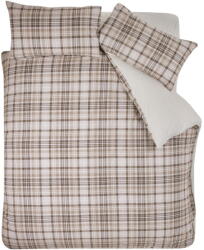 Catherine Lansfield Barna kétszemélyes-hosszabbított sherpa ágyneműhuzat 230x220 cm Cosy Sherpa Check - Catherine Lansfield