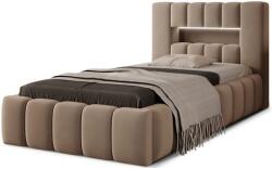 Eltap Világosbarna kárpitozott ágyneműtartós egyszemélyes ágy ágyráccsal 90x200 cm Lamica - ELTAP