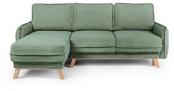 Bonami Selection Világoszöld kordbársony kinyitható sarokkanapé (variálható) Tori - Bonami Selection
