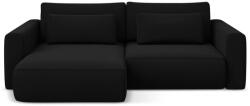 Makamii Fekete bársony kinyitható-tárolóhelyes sarokkanapé (bal oldali-heverő résszel) Kapua - Makamii - bonami - 518 492 Ft