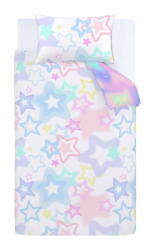 Catherine Lansfield Fehér-rózsaszín kétszemélyes gyerek ágyneműhuzat 200x200 cm Ombre Stars - Catherine Lansfield