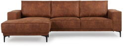 Scandic Konyakbarna bőrutánzat sarokkanapé (bal oldali) Copenhagen - Scandic