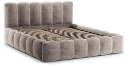 Micadoni Világosbarna kárpitozott ágyneműtartós franciaágy ágyráccsal 180x200 cm Lupine - Micadoni Home