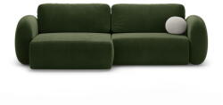 Cosmopolitan Design Zöld bársony kinyitható-tárolóhelyes sarokkanapé Tonale - Cosmopolitan Design
